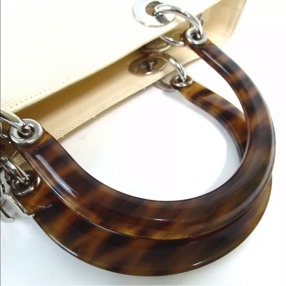 Authentic Dior Lady Dior Tortoise handle canvas BG - Picture 5 of 12